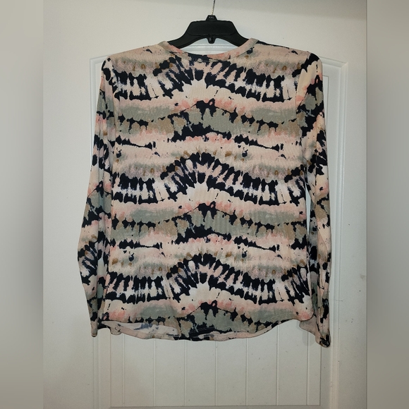 No Boundaries Stretchy Ribbed Tie Dye Long Sleeve Blouse 3xl - Picture 4 of 4